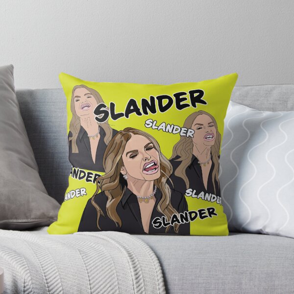 SLANDER! SLANDER! at The Lawyer Lunch Throw Pillow RB1512 product Offical slander Merch